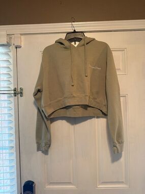 Cropped Tan Hoodie Sweatshirt - Women's